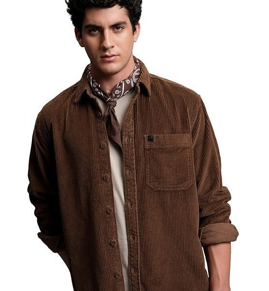 Locomotive Men's Solid Relaxed Fit Shirt