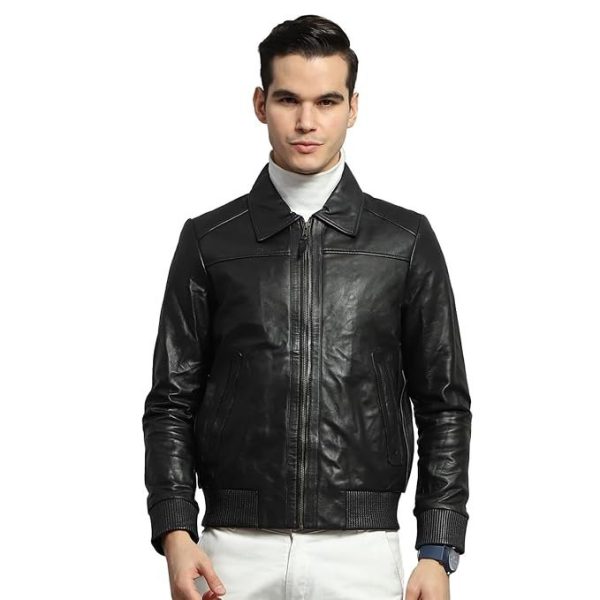 Monte Carlo Men's Polyester Blend Standard Length Solid Collared Neck Full Sleeve Jacket