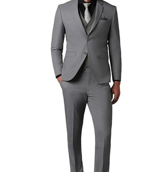 Louis Philippe Men's Polyester Blend Three Piece Suit-Dress Set