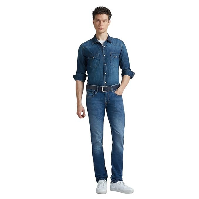 44-2.jpg Pepe Jeans Men's Slim Fit Mid Rise Jeans - Image 1
